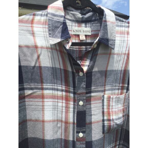 Knox rose shirt XL extra large flannel plaid lace insert women festival fairy - Picture 2 of 9
